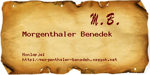 Morgenthaler Benedek névjegykártya